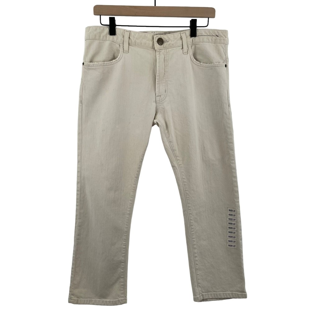 Current Elliott Womens Jeans Tan Size 27 Denim Slouched Cropped Straight Leg